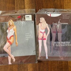 Leg Avenue, 2 pkg set, Teddy and Thigh-highs with back seam, OS